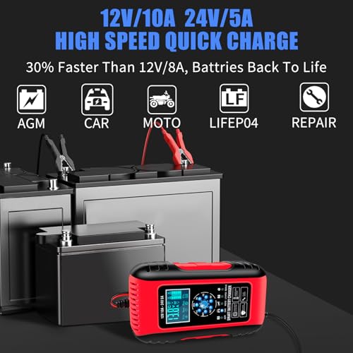 10A 12/24V Car Battery Charger V184