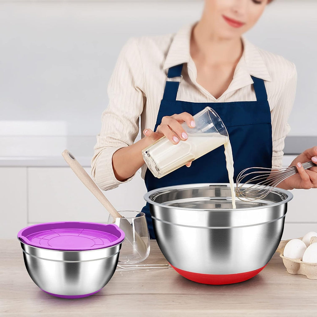 Stainless Steel Mixing Bowls with Lids, Set of 6 X911