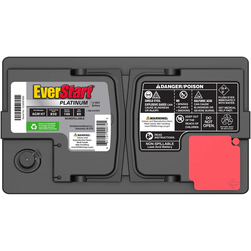 Platinum AGM Automotive Battery, Group Size H7 / LN4 / 94R 12 Volt, 800 CCA 140 RC Q71190