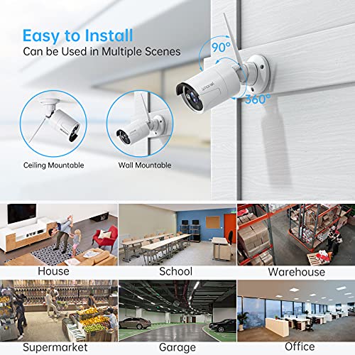 Wireless Security Camera System 8 Channel 4pcs 2MP Full HD Cameras 1TB HDD Night Vision M321