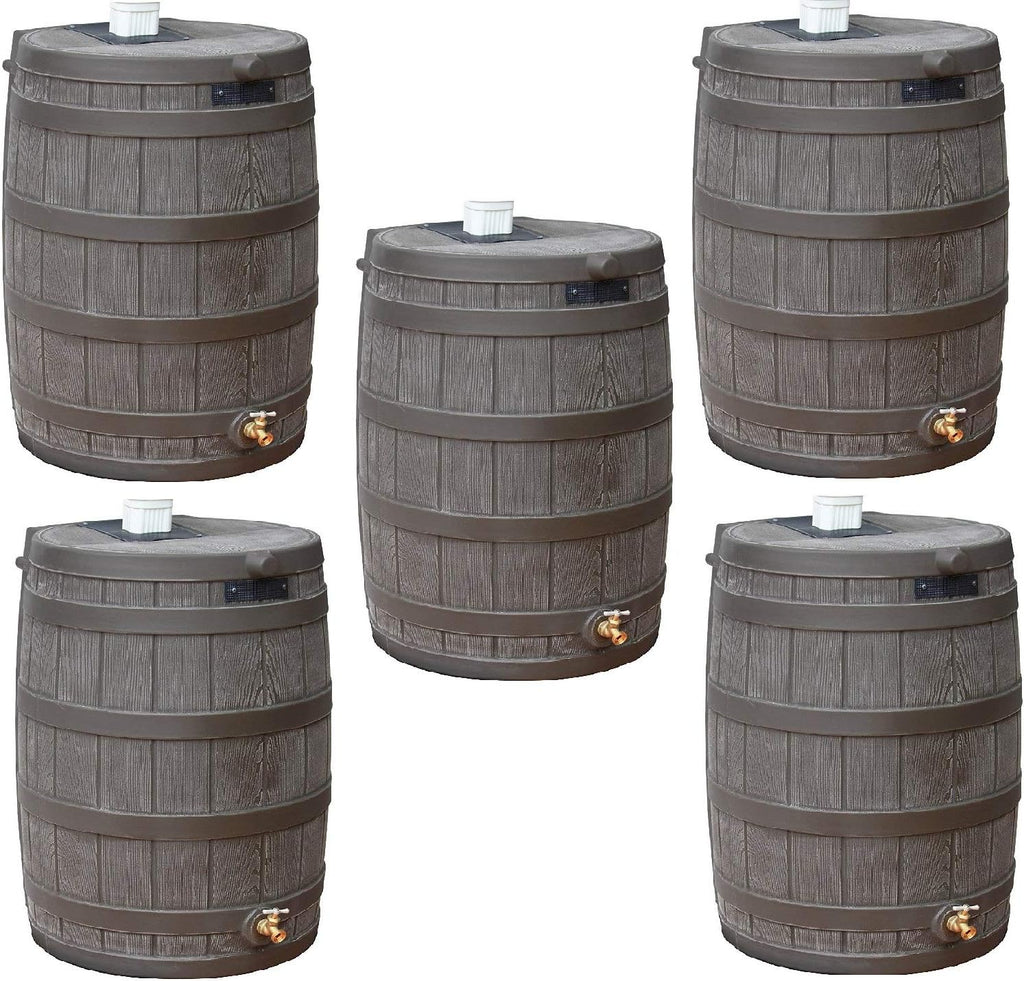 50 Gallon Plastic Rain Barrel with Brass Spigot (5 Pack) G7997