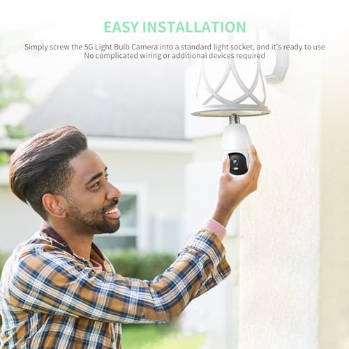 5G Light Bulb Security Camera with Auto Tracking L76121