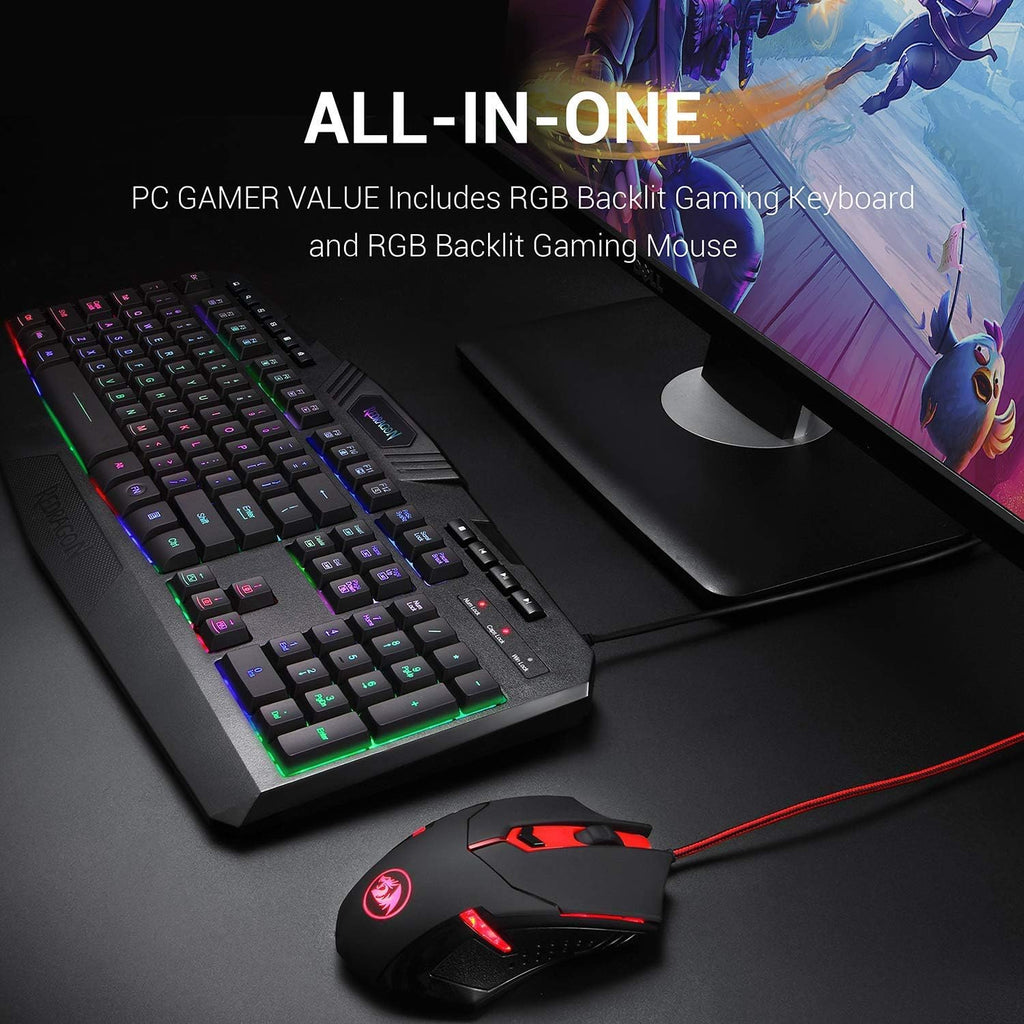 RGB Backlit Gaming Keyboard and Mouse Combo Set B9375