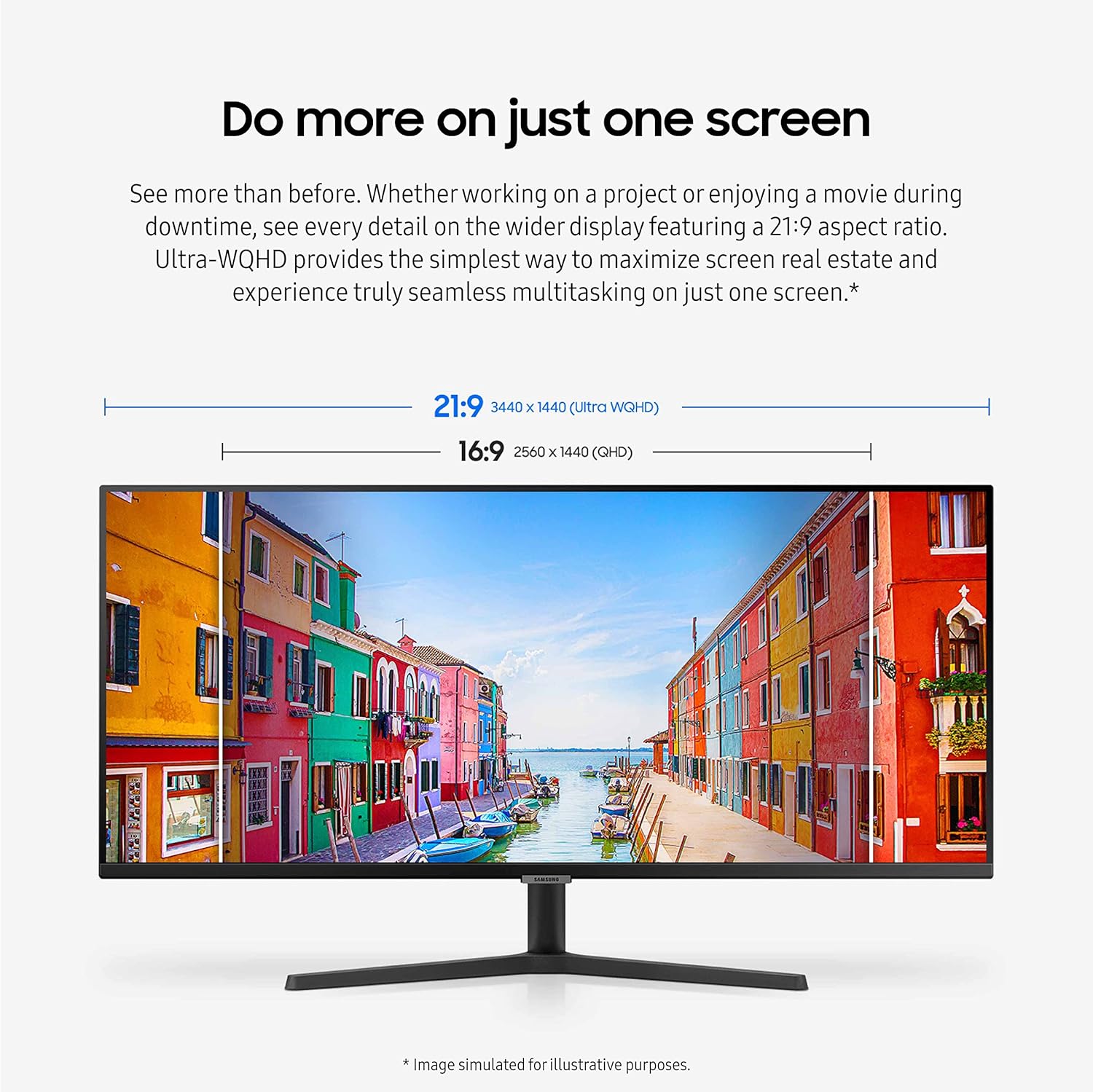 34" Ultra-WQHD Monitor, 100Hz, 5ms, HDR10, Black G505577