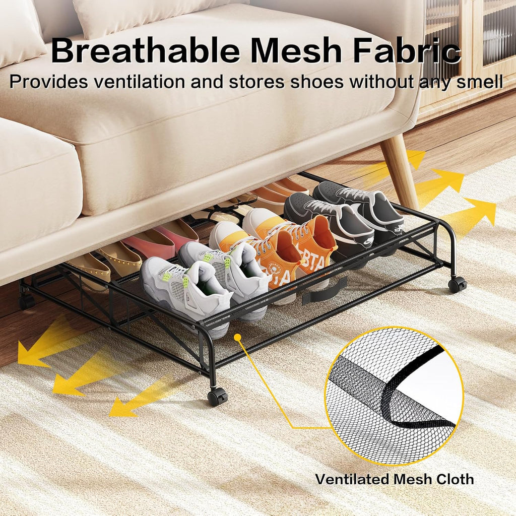 2 Pack Under Bed Shoe Storage Organizer with Wheels S108862