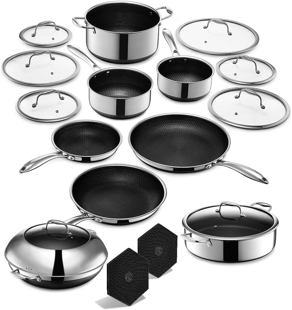 16 Piece Hybrid Stainless Steel Non-Stick Cookware Set C127300