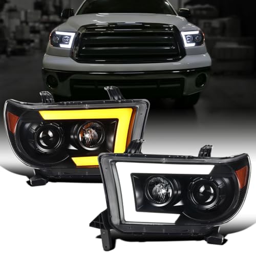 Black Projector Headlights Pair for Toyota Tundra Sequoia Z252931