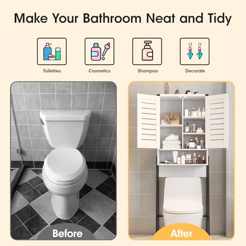 White 2-Door Over Toilet Storage Cabinet E55523