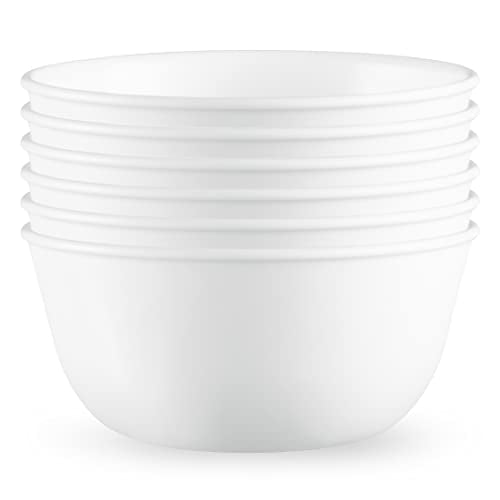 28-oz Soup/Cereal Bowls Set of 6, Winter Frost White Dinnerware Bowls Z49851