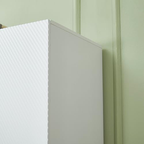 White 4 Doors 3 Drawers Wooden Closet Cabinet Wardrobe Armoire B133