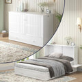 Queen Size Wall Bed with Charging Station, Solid Wood Frame, Burnt Orange S489