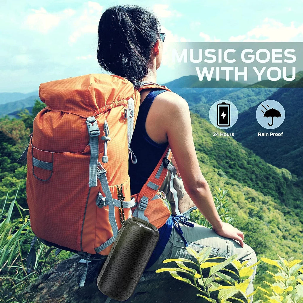 Portable Bluetooth Speaker with 24W Stereo Sound, RGB Lights, 24H Playtime, IPX6 Waterproof Z3882