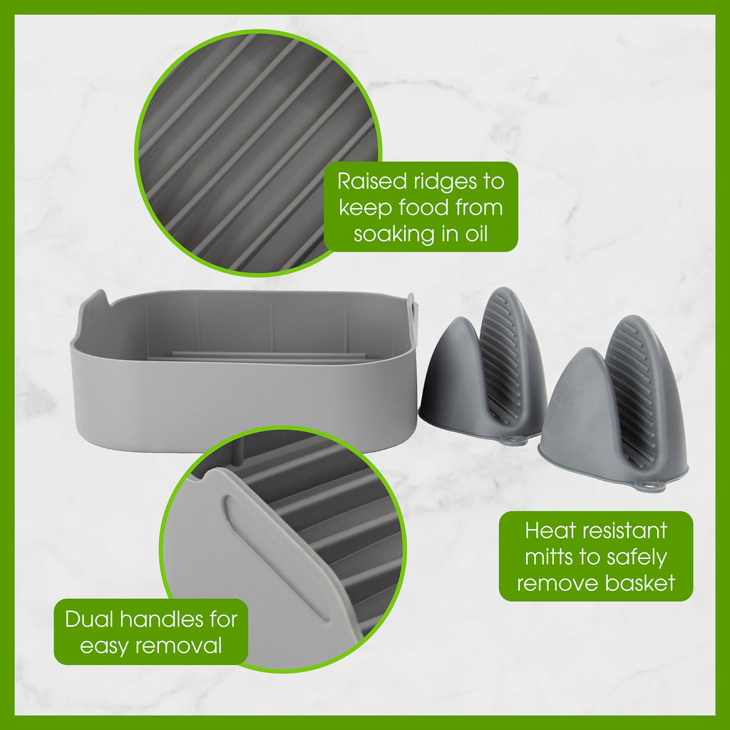 Square Air Fryer Silicone Liner with Gloves V3283