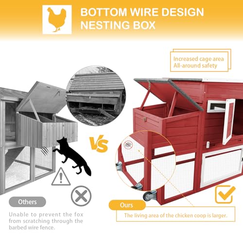 White Wooden Chicken Coop with Wheels G282