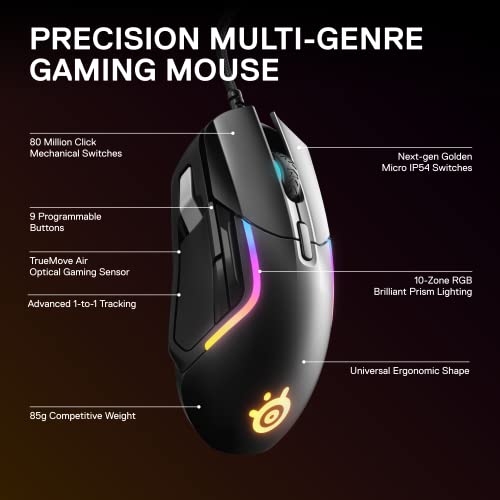 Black Gaming Mouse with 18,000 CPI Optical Sensor Z699