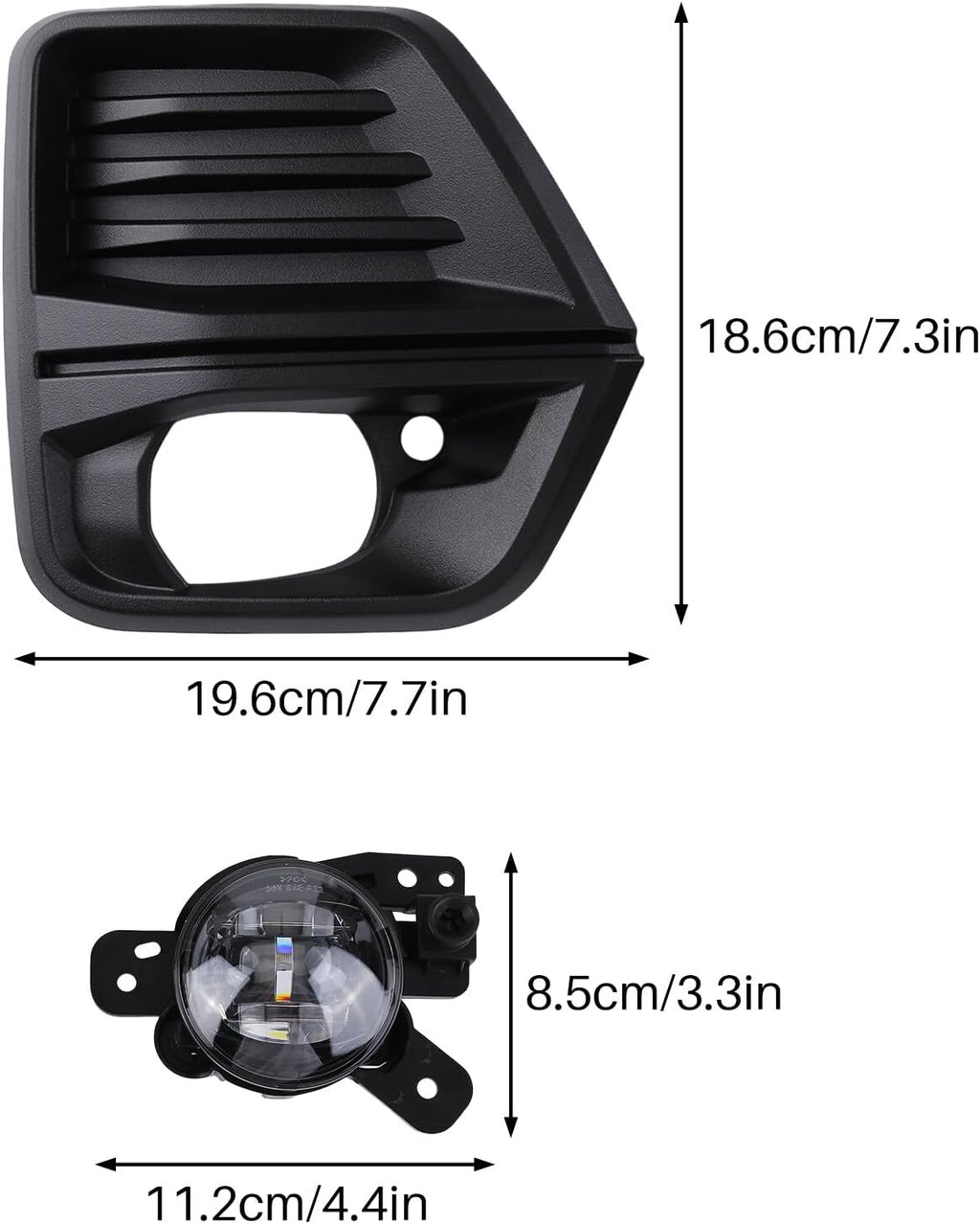 Pair Front Bumper LED Fog Light with Fog Light Cover and Wire Harness Compatible with 2023 2024 Chevy Colorado Fog Lamp Driving Fog Light Lamp (Clear Lens) with Fog Light Bezel, Switch, Wires B628