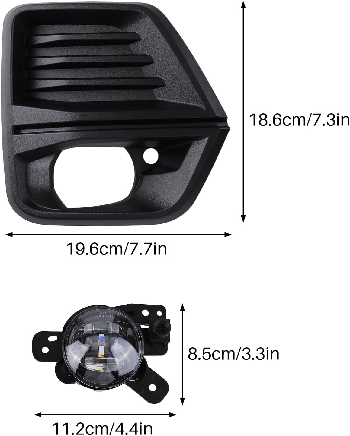 Pair Front Bumper LED Fog Light with Fog Light Cover and Wire Harness Compatible with 2023 2024 Chevy Colorado Fog Lamp Driving Fog Light Lamp (Clear Lens) with Fog Light Bezel, Switch, Wires B628