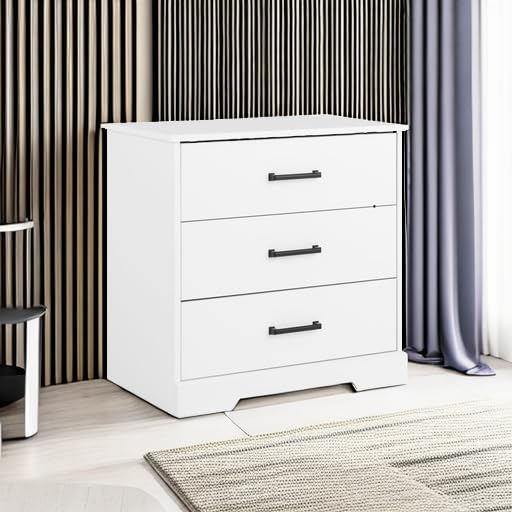 Black 3 Drawer Tall Nightstand J604