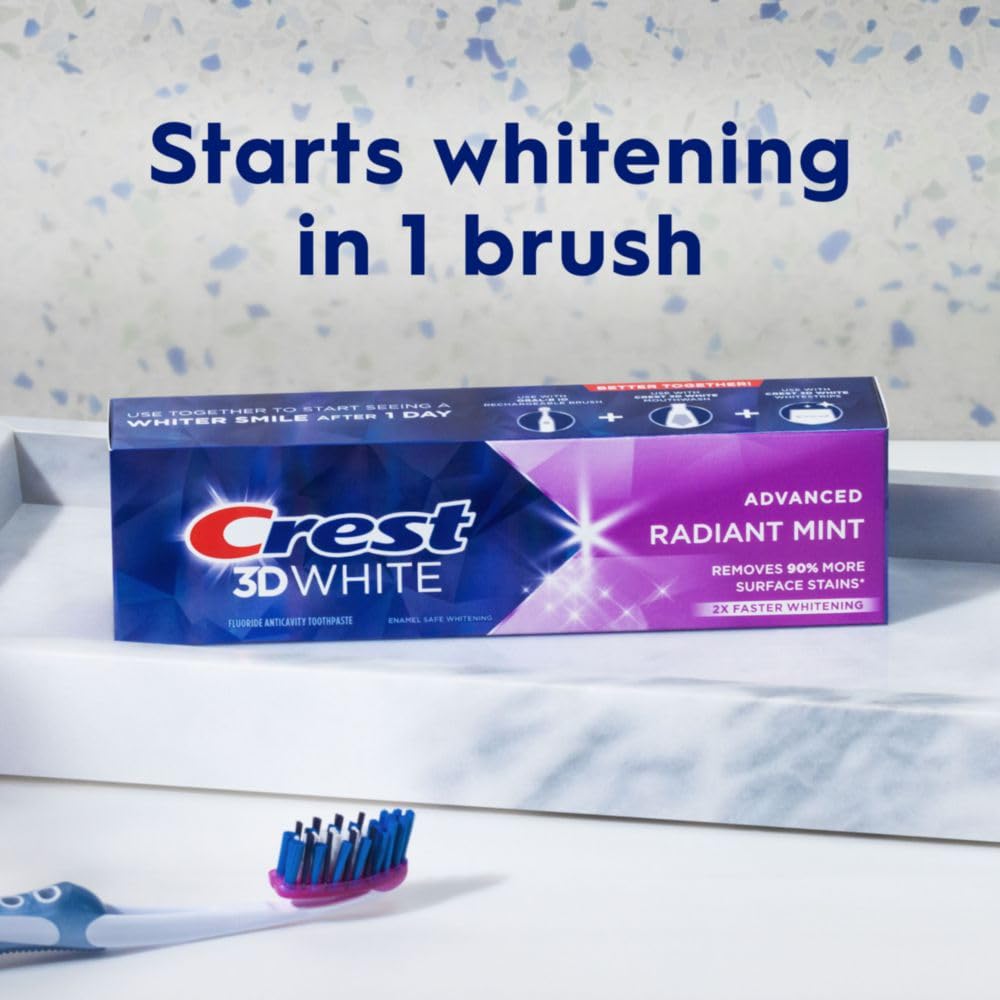 3D White Advanced Teeth Whitening Toothpaste, Radiant Mint, 3.3 oz, Pack of 3 I201