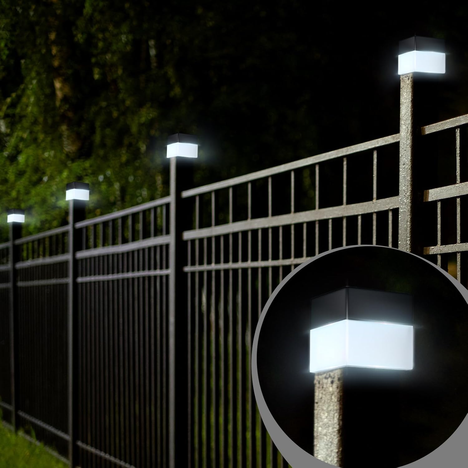 20 Pack Solar Fence Post Cap Lights 2 x 2 Inches White Light L898