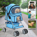 Foldable Pet Stroller with Cup Holders and Storage Basket H48718