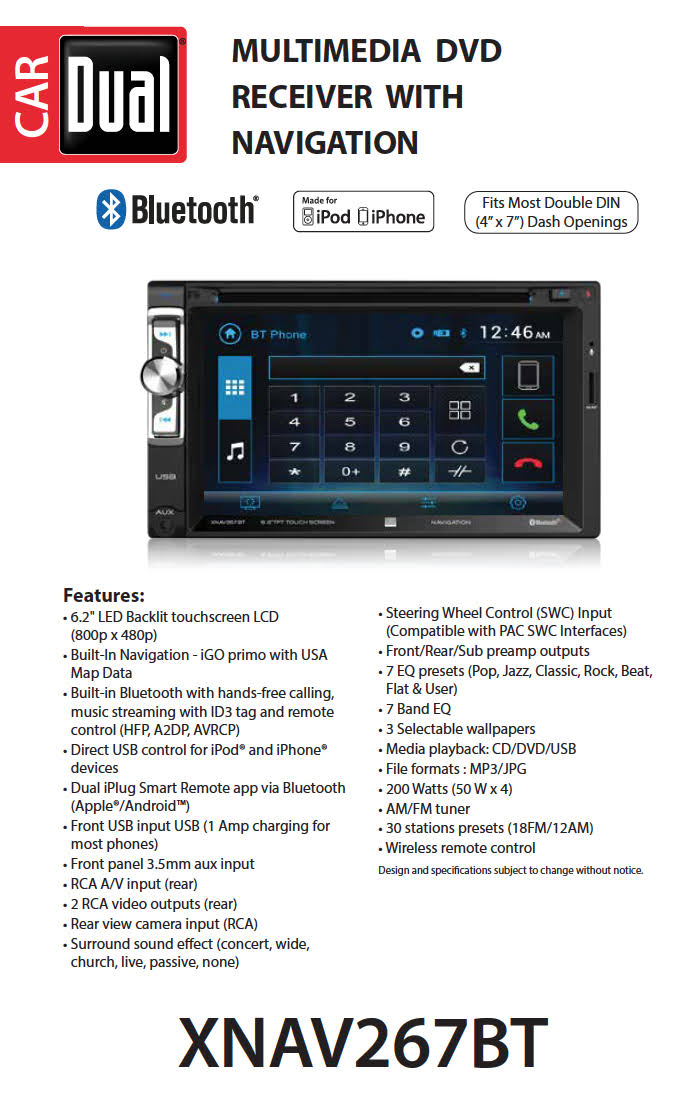 6.2 inch LED Backlit LCD Multimedia Touch D331