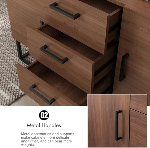 White Sideboard Storage Cabinet with Shelves and 2 Doors N1392