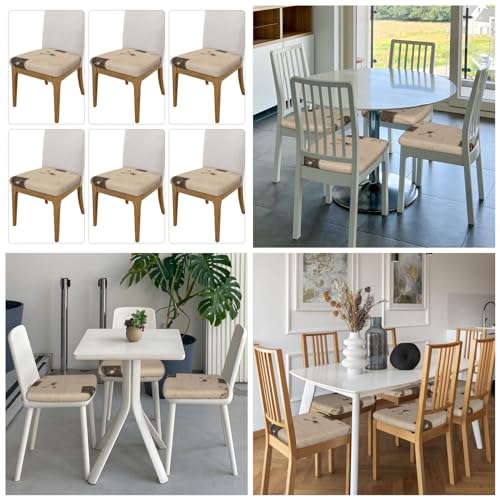 6 Pcs Stretch Removable Washable Dining Chair Seat Covers G188874
