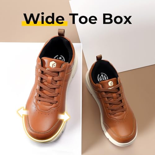 Wide Leather Dress Sneakers for Men K9493